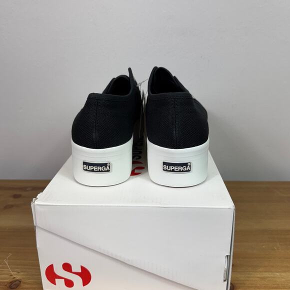 New Superga 2790 Platform Sneakers in Black Women's Size 9.5 - Picture 7 of 9